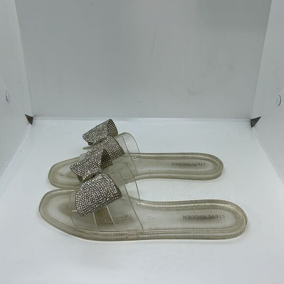 STEVE MADDEN WALLET CLEAR JELLY SANDALS WITH BOW FTL-09-156 - Picture 3 of 9